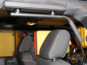 Jeep Wrangler JK Unlimited Grab Handles - Front + Rear - Fishbone Offroad - Steel, 4-Door Models Only - Black Textured - `07-`18